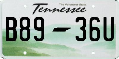 TN license plate B8936U