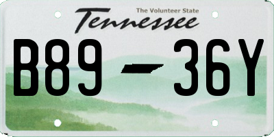TN license plate B8936Y