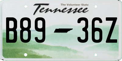 TN license plate B8936Z