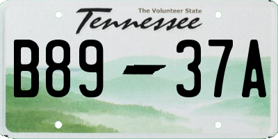 TN license plate B8937A
