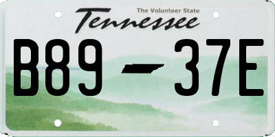 TN license plate B8937E