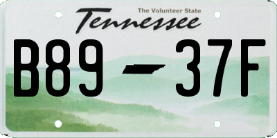 TN license plate B8937F