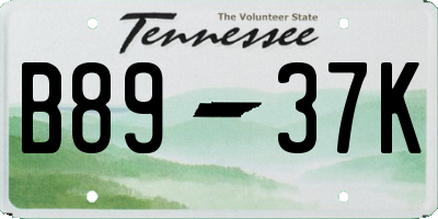 TN license plate B8937K