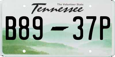 TN license plate B8937P
