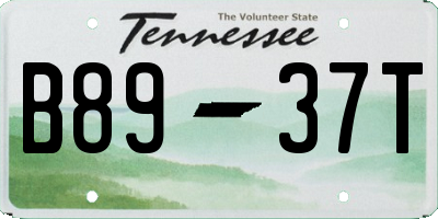 TN license plate B8937T