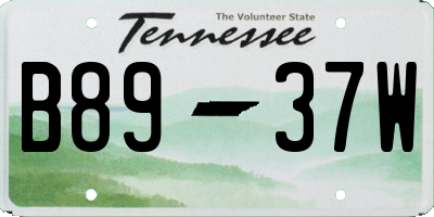 TN license plate B8937W
