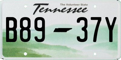 TN license plate B8937Y