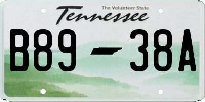TN license plate B8938A