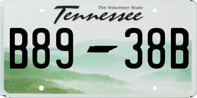 TN license plate B8938B