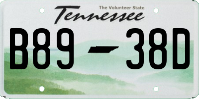 TN license plate B8938D
