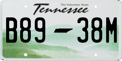 TN license plate B8938M