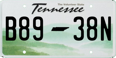 TN license plate B8938N