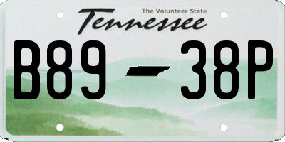 TN license plate B8938P