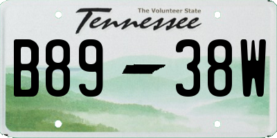 TN license plate B8938W
