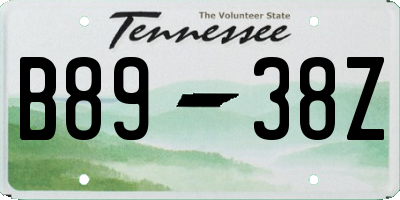 TN license plate B8938Z