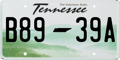TN license plate B8939A