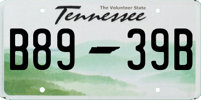 TN license plate B8939B
