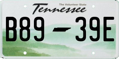 TN license plate B8939E