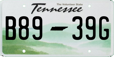 TN license plate B8939G