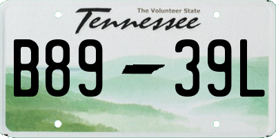 TN license plate B8939L
