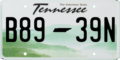 TN license plate B8939N