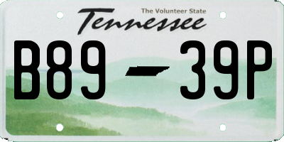 TN license plate B8939P