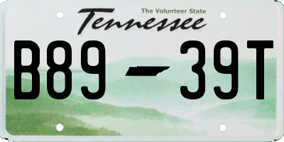 TN license plate B8939T