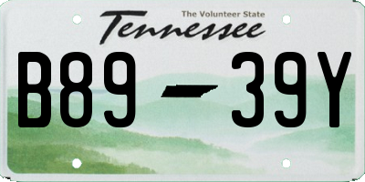 TN license plate B8939Y