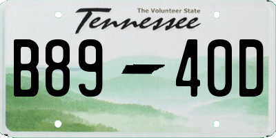 TN license plate B8940D