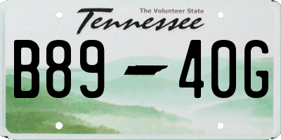 TN license plate B8940G