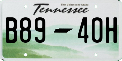 TN license plate B8940H