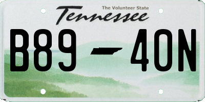 TN license plate B8940N