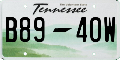 TN license plate B8940W