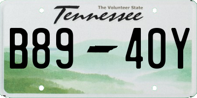 TN license plate B8940Y
