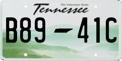 TN license plate B8941C