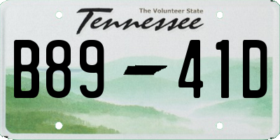 TN license plate B8941D