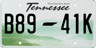 TN license plate B8941K