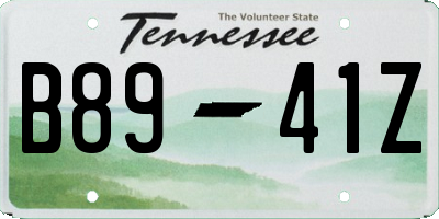 TN license plate B8941Z