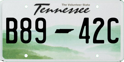 TN license plate B8942C