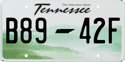 TN license plate B8942F