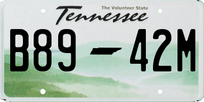 TN license plate B8942M