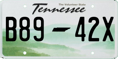 TN license plate B8942X