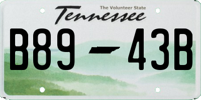 TN license plate B8943B