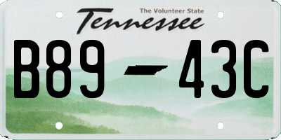 TN license plate B8943C