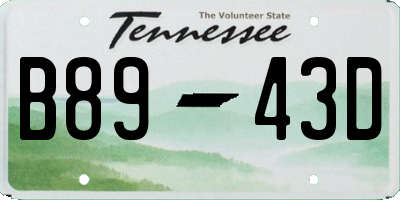 TN license plate B8943D