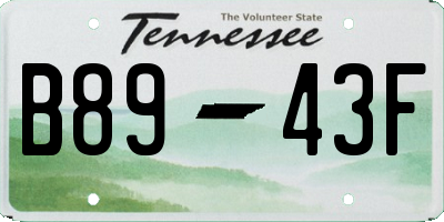 TN license plate B8943F