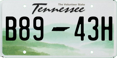TN license plate B8943H