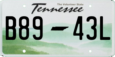 TN license plate B8943L