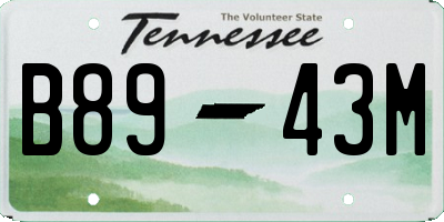 TN license plate B8943M