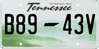 TN license plate B8943V